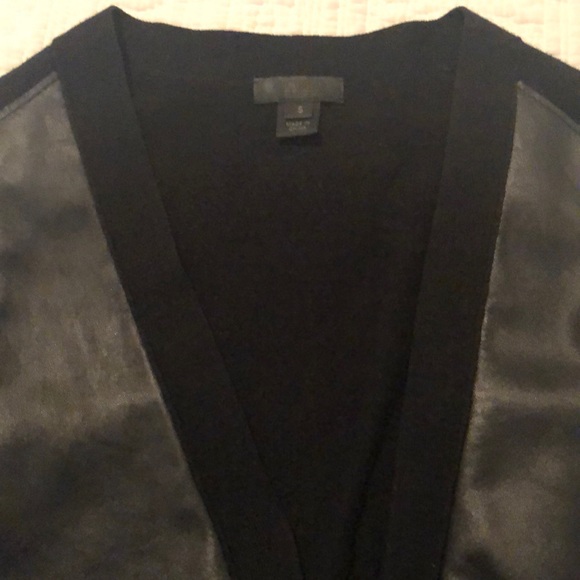 Jcrew leather and merino wool cardigan - Picture 2 of 2